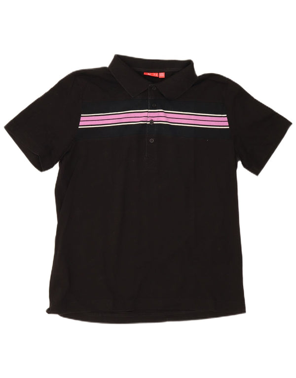 Puma Polo para hombre grande de algodón negro
