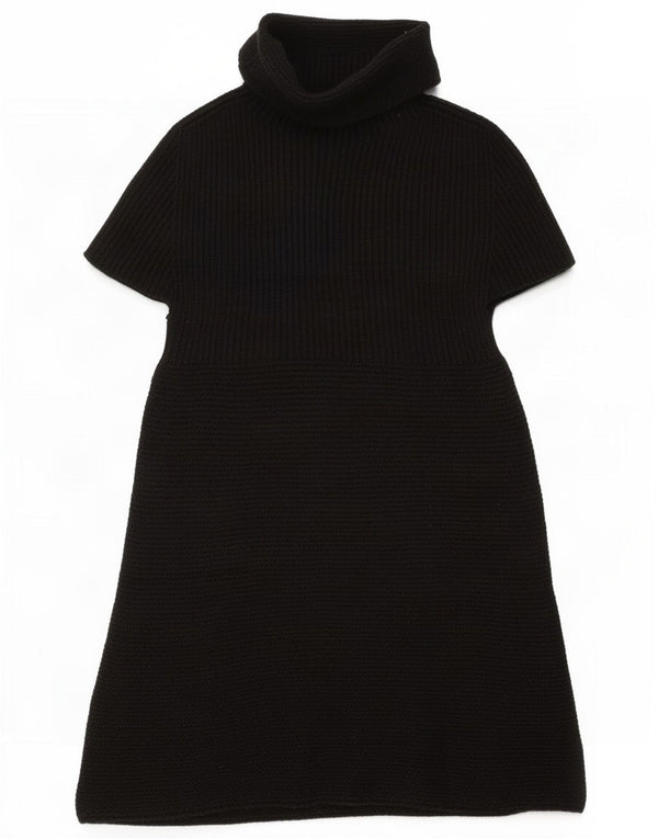 Zara Vestido estilo jersey de manga corta para mujer UK 40 Medio Negro Acrílico