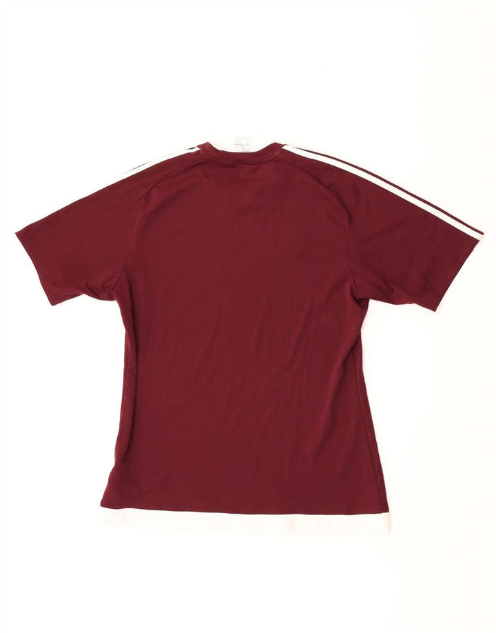 Adidas Mens Climalite Camiseta Top Medio Granate Poliéster