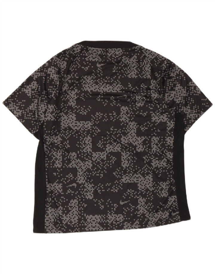 Nike Camiseta Dri Fit Slim para Hombre Top XL Poliéster Geométrico Negro