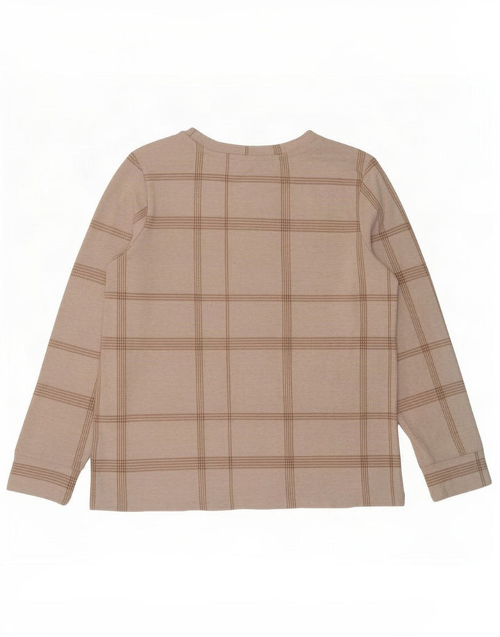 Marks & Spencer Top para mujer de manga larga UK 12 Medium Off White Check