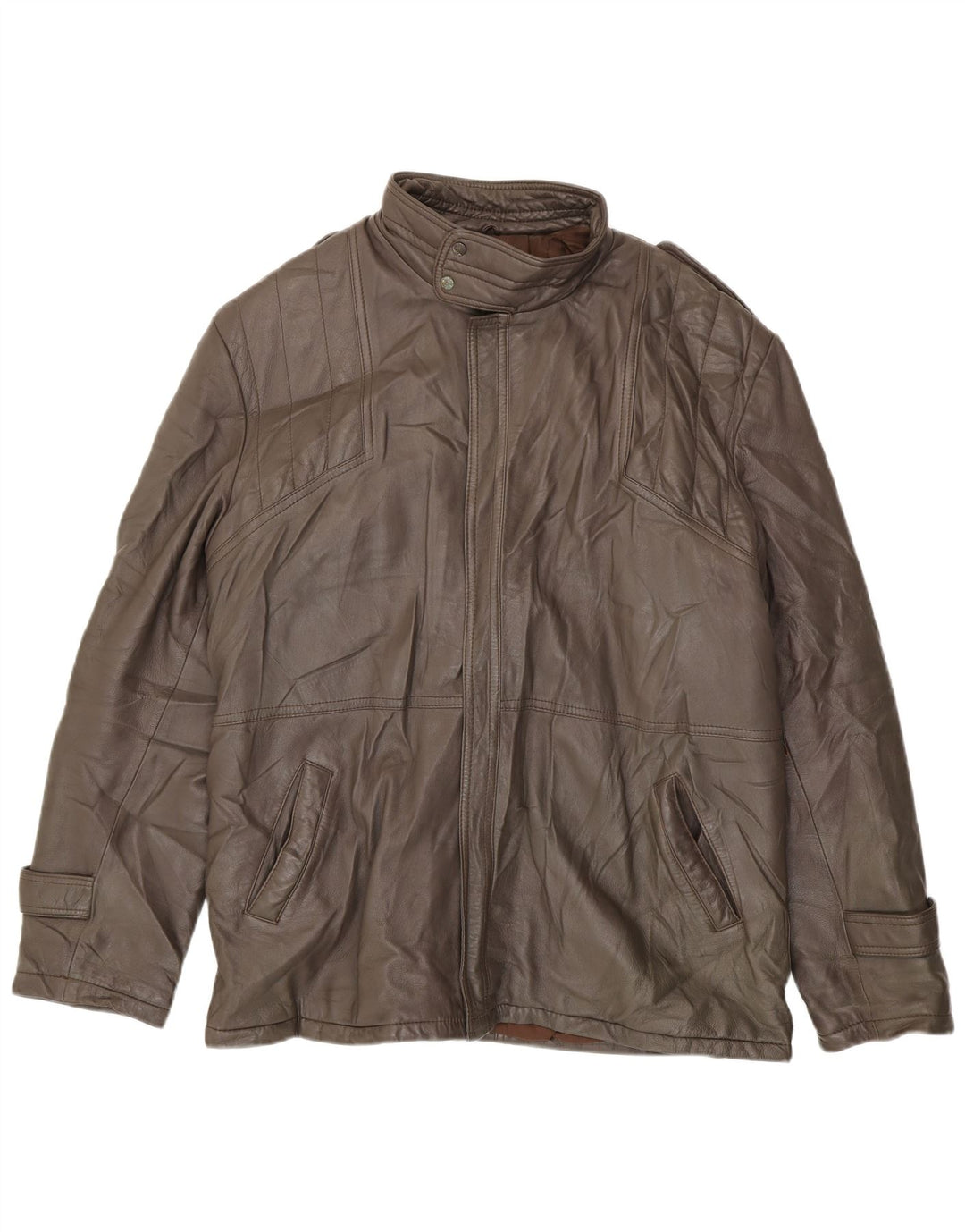 VINTAGE Chaqueta de cuero para hombre IT 54 2XL Cuero marrón