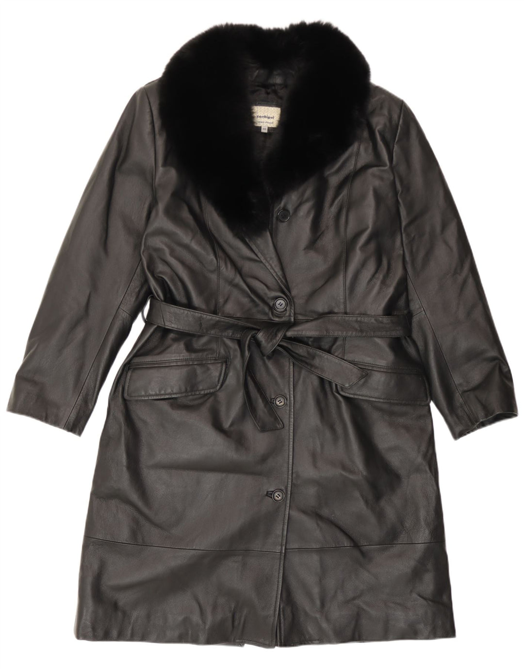 Abrigo de cuero para mujer Conbipel IT 48 Cuero negro grande