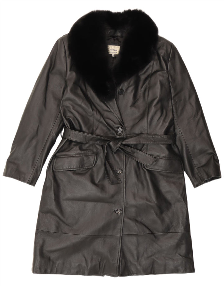 Abrigo de cuero para mujer Conbipel IT 48 Cuero negro grande