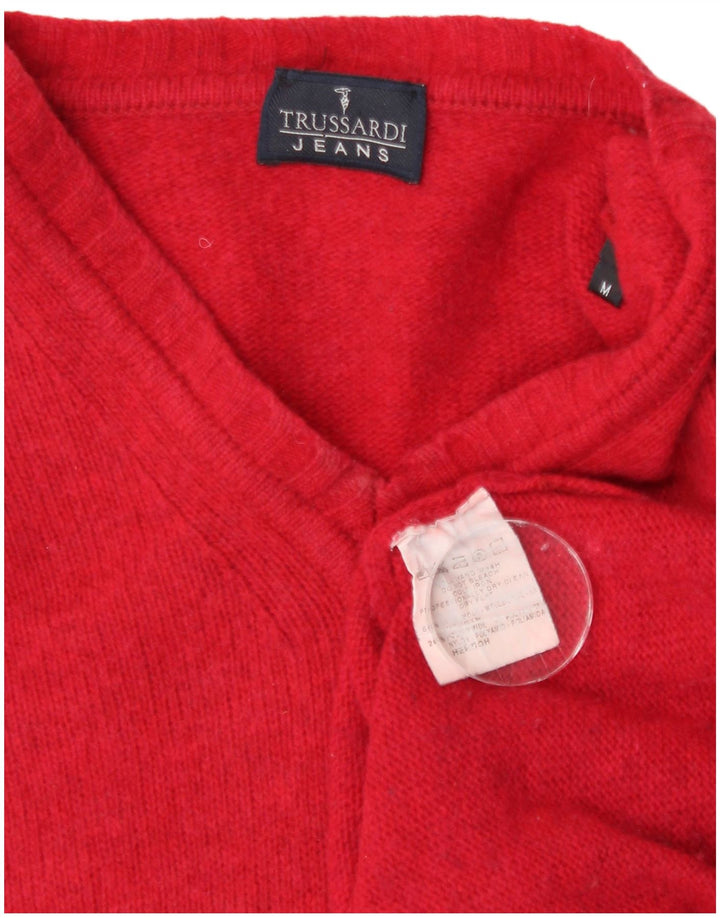 Trussardi Jersey Con Cuello De Pico De Lana Rojo Medio