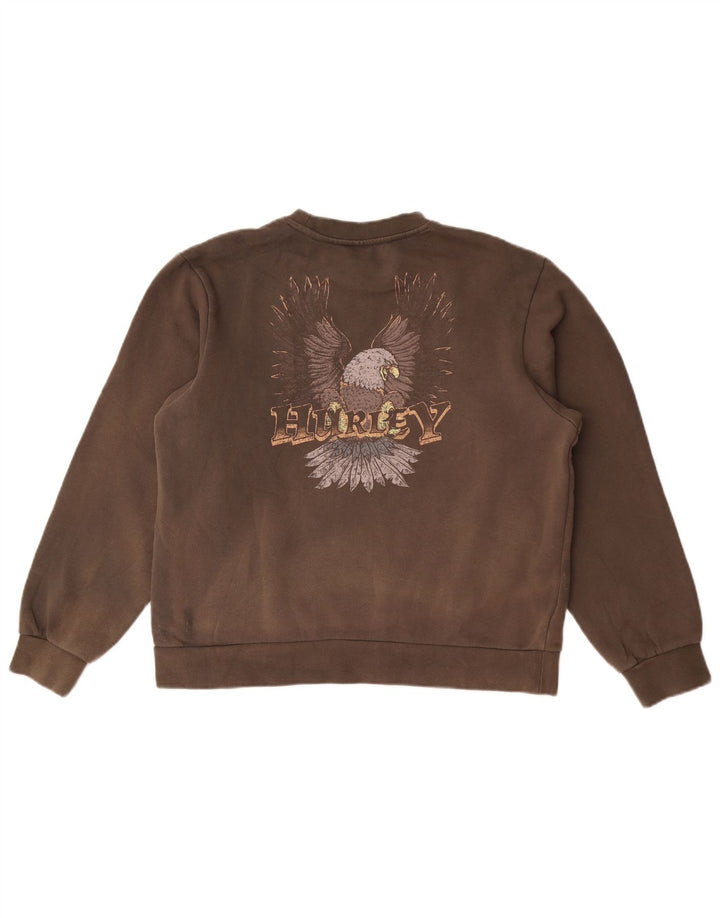 Hurley Hombre Graphic Sudadera Jumper XS Algodón Marrón