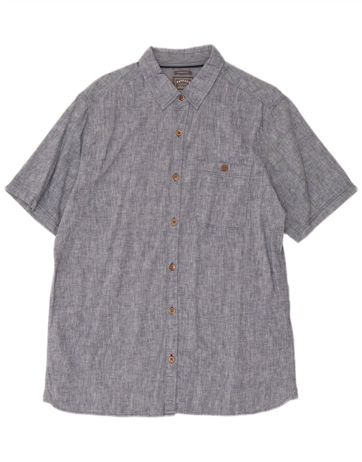 Camisa de corte clásico de manga corta para hombre de Fat Face Lino azul medio