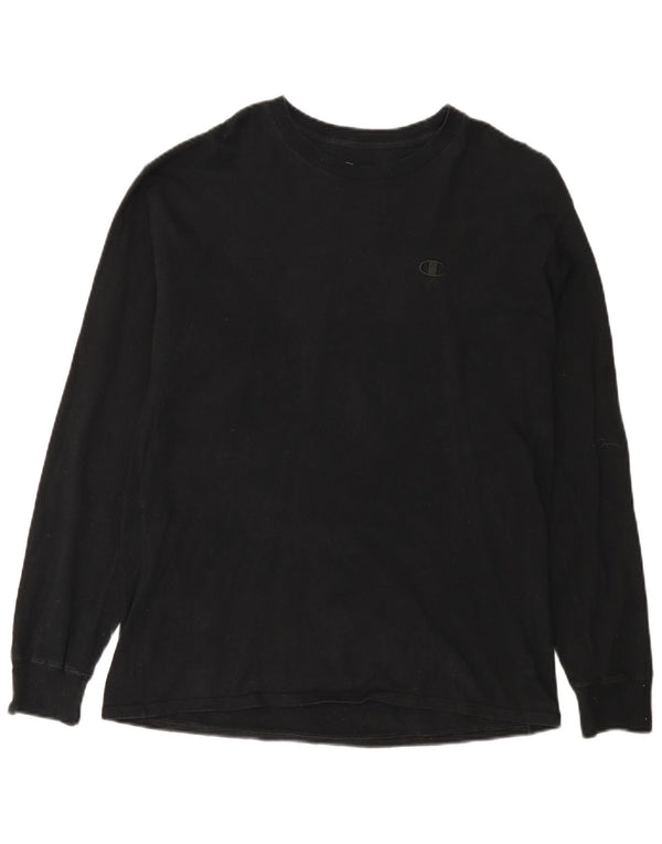 Champion Hombres Top Manga Larga Grande Negro