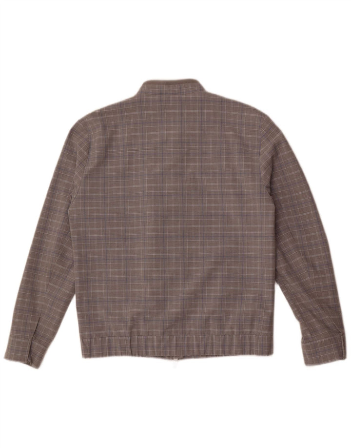 Primark Chaqueta Bomber para Hombre UK 38 Poliéster a Cuadros Gris Medio