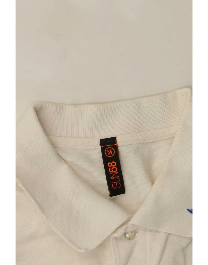 Sun68 Polo Gráfico para Hombre Blanco Mediano