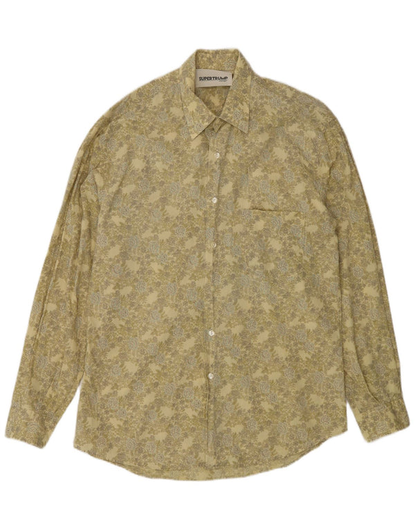 Camisa vintage para hombre grande caqui floral