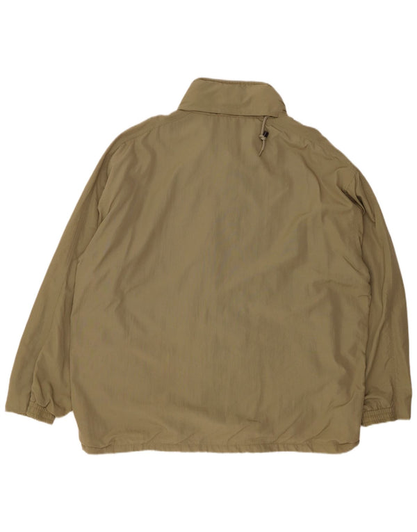 Diadora Chaqueta impermeable holgada con capucha para hombre, talla 40, talla grande, poliamida beige