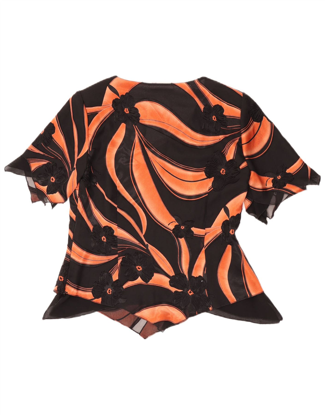 Hermann Lange Blusa asimétrica para mujer Top EU 38 Rayón floral negro mediano