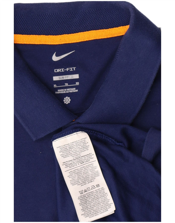 NIKE Camiseta Dri Fit Slim Fit para Hombre Top XL Algodón Azul
