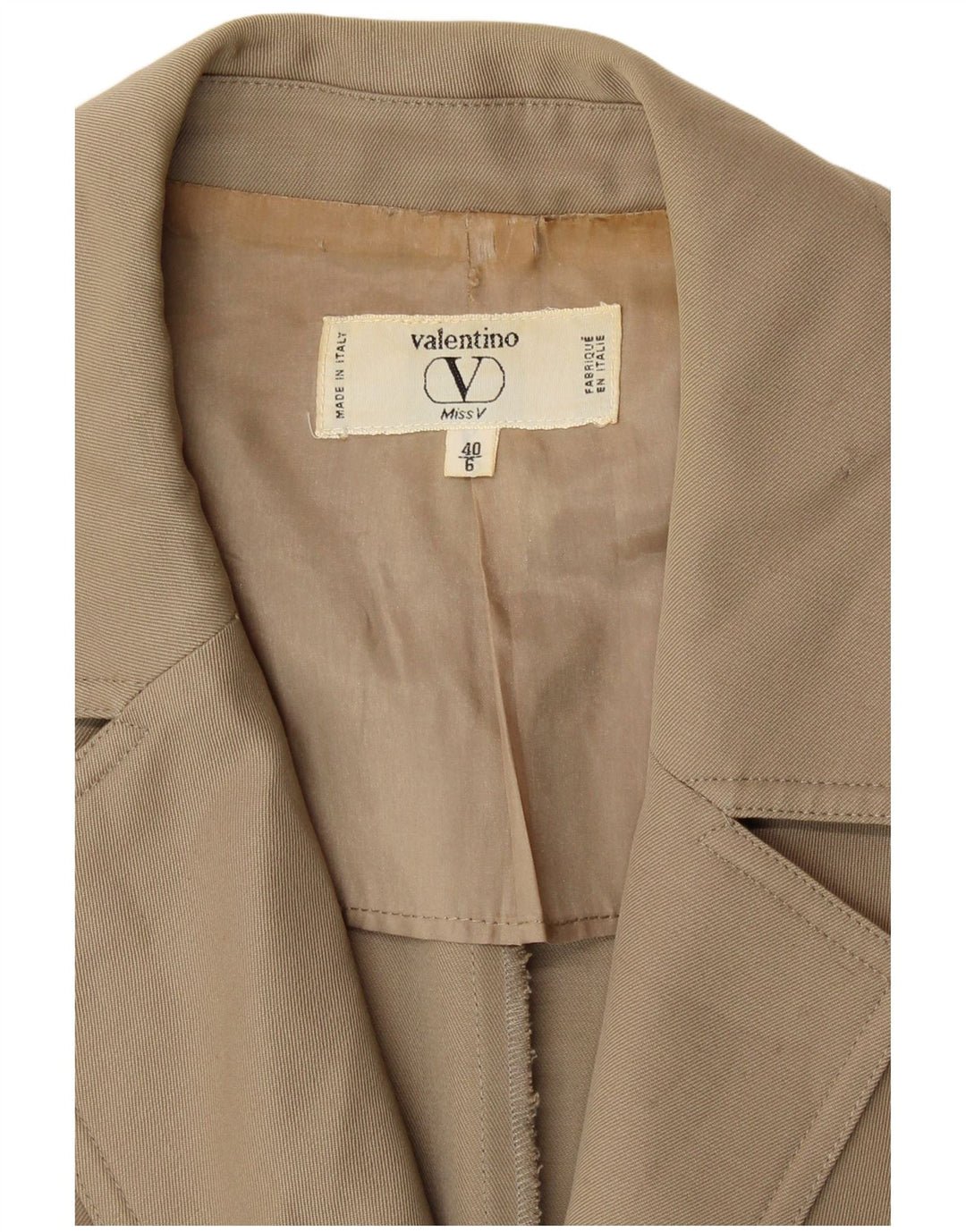 Valentino Mujer Miss V Chaqueta Blazer Extragrande IT 40 Small Beige