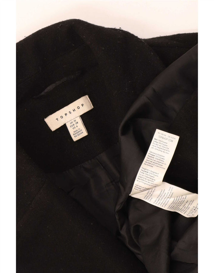Topshop Abrigo extragrande con doble botonadura para mujer UK 10 Small Poliéster negro