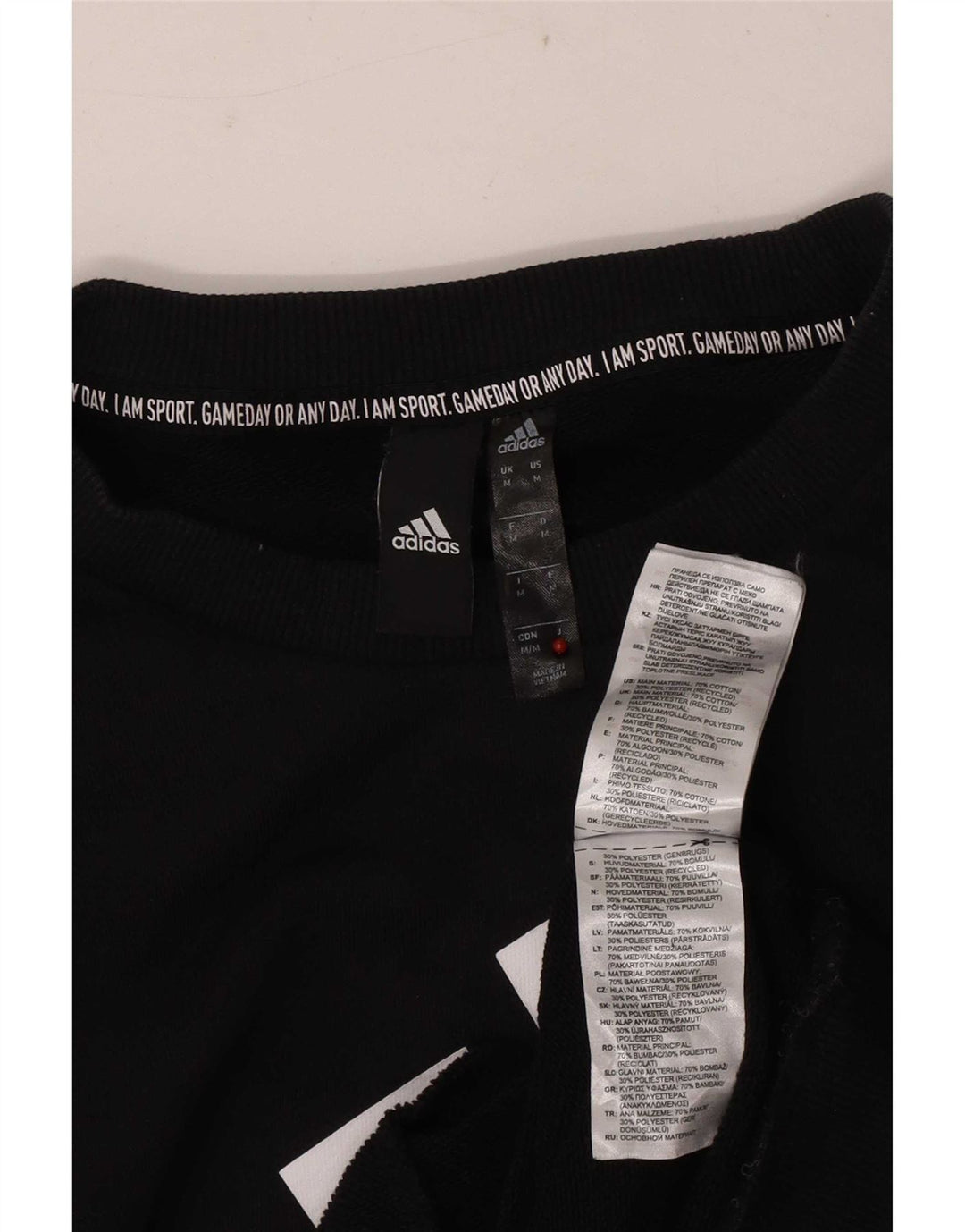 Adidas Hombre Sudadera Gráfica Jumper Medium Negro Algodón