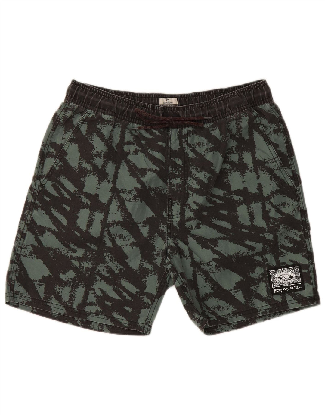 RIP CURL Bañador para hombre con estampado abstracto, talla pequeña, poliéster verde