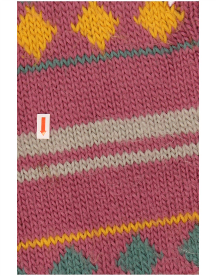 VINTAGE Suéter Cárdigan para Mujer Reino Unido 18 XL Rayas Púrpuras