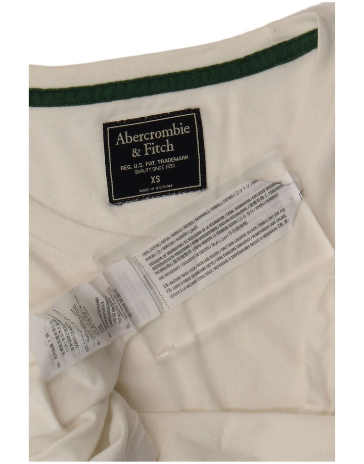 ABERCROMBIE & FITCH Camiseta Hombre Top XS Blanco Algodón