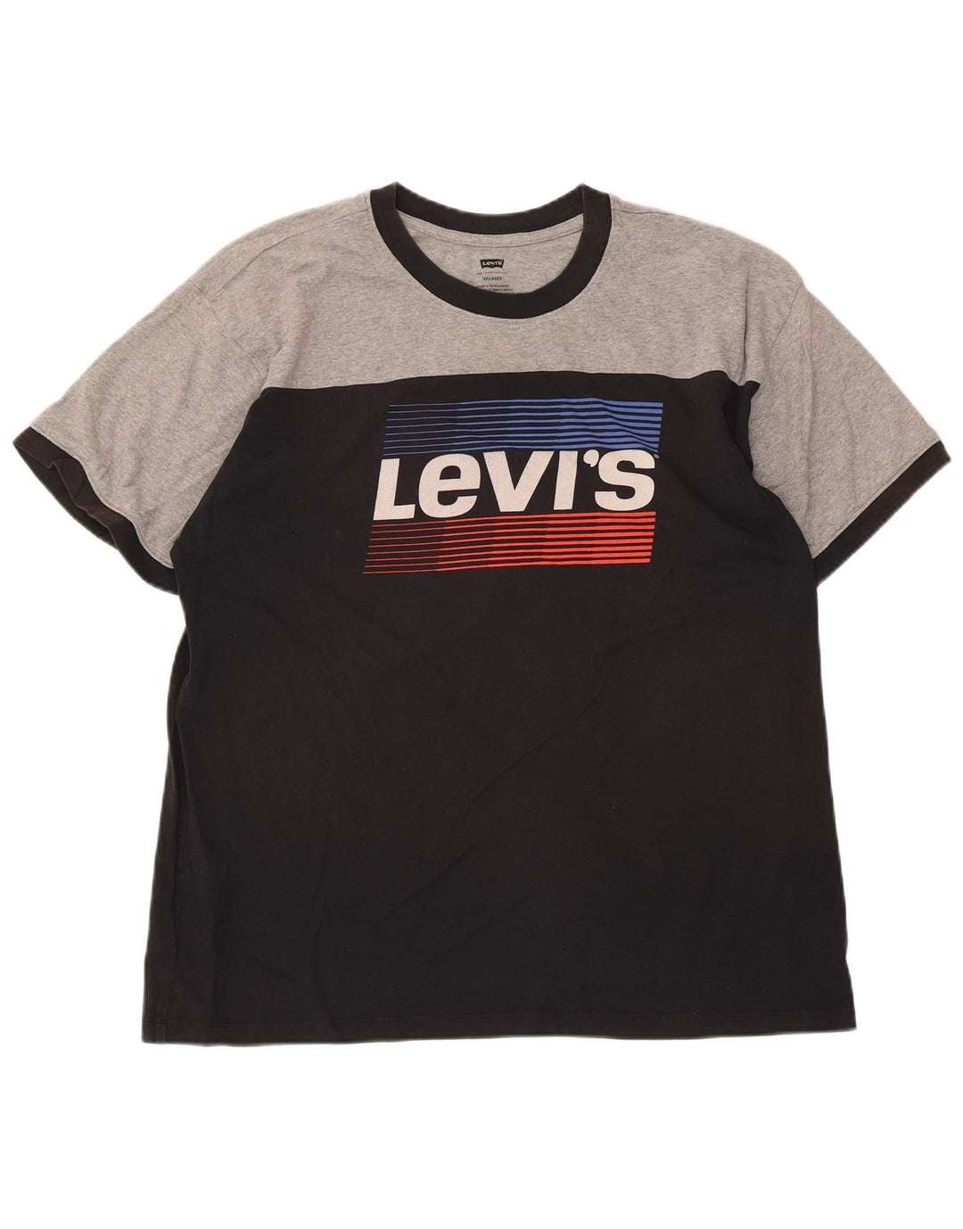 Levi's Camiseta con gráfico relajado para hombre Top mediano de algodón color block negro