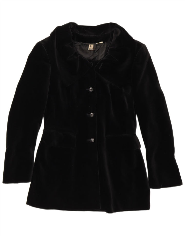 MADELEINE Womens Overcoat EU 38 Medium Black Cotton