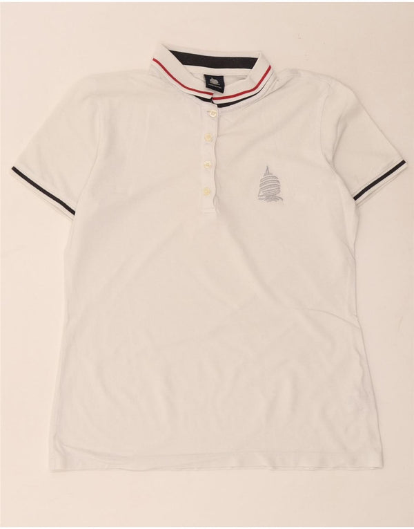 Marina Yachting Polo para mujer UK 44 Algodón blanco mediano