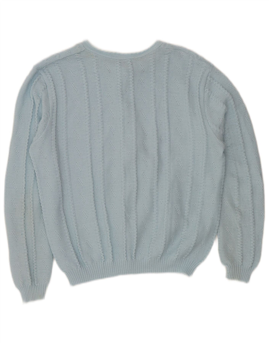 Vintage mujer crop cardigan suéter IT 52/54 2XL azul acrílico