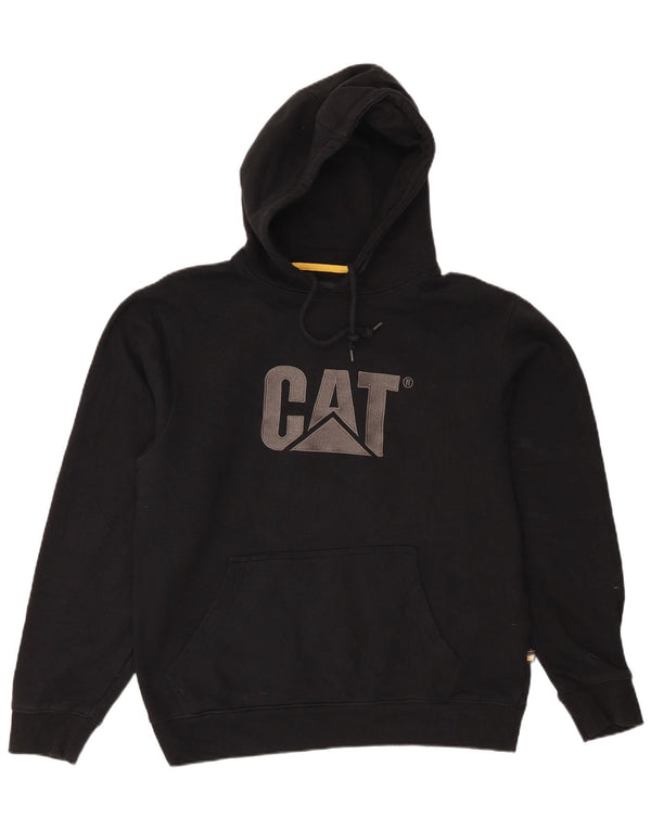 CAT - Sudadera con capucha para hombre, diseño gráfico, tamaño grande, algodón negro