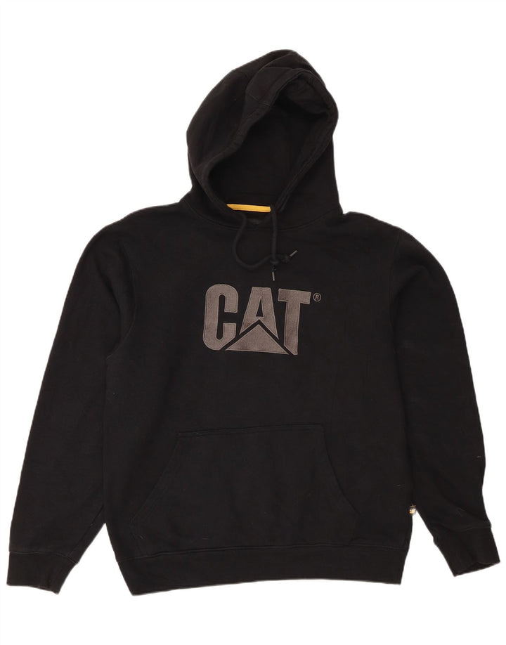 CAT - Sudadera con capucha para hombre, diseño gráfico, tamaño grande, algodón negro