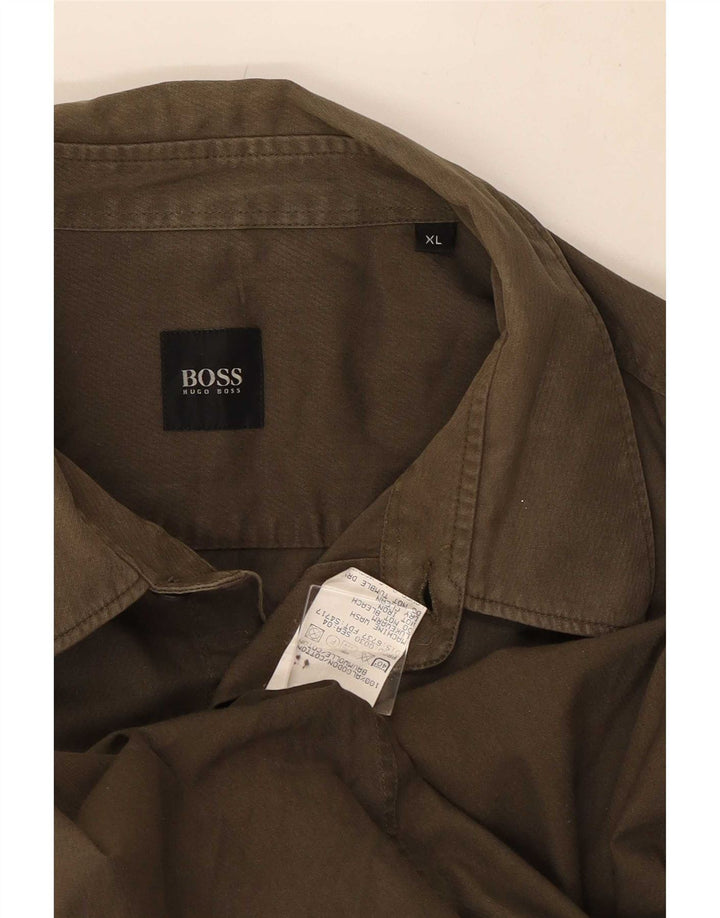 Camisa Hugo Boss Hombre XL Algodón Caqui