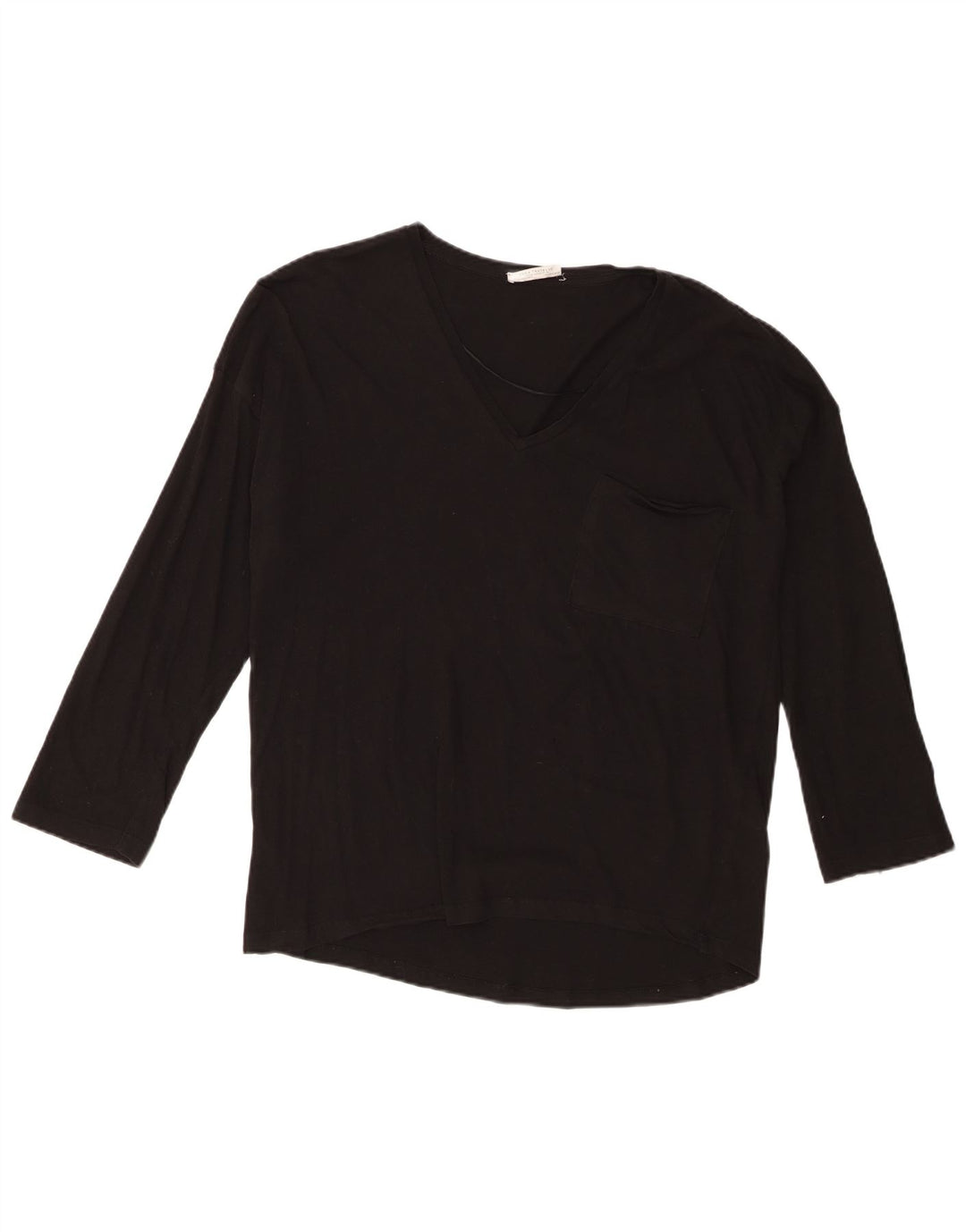 Zara Mujer Trafaluc Top Extragrande Manga 3/4 UK 10 Small Negro