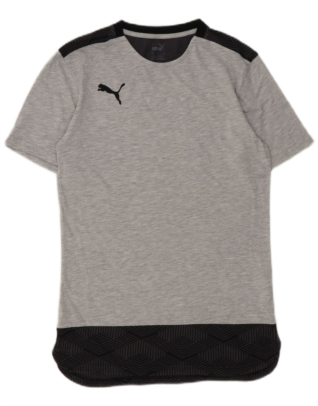 Camiseta Puma Hombre Top Small Gris Geométrico Algodón