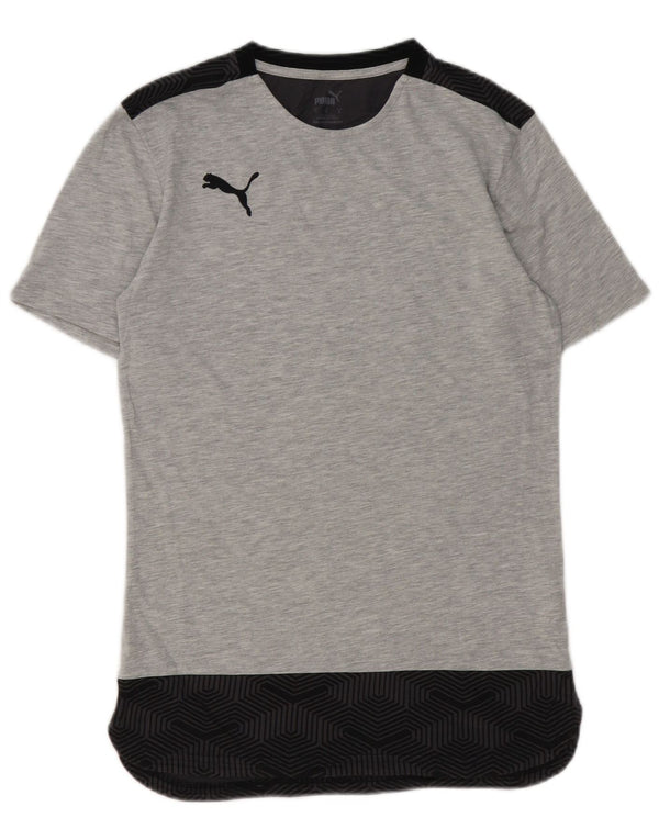 Camiseta Puma Hombre Top Small Gris Geométrico Algodón