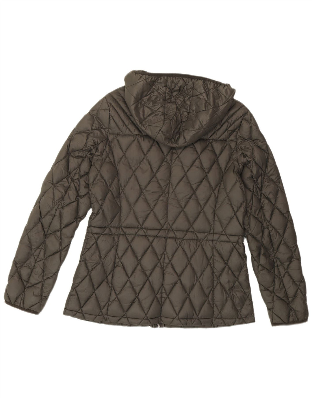 MICHAEL KORS Chaqueta acolchada con capucha para mujer UK 44 Nylon gris medio