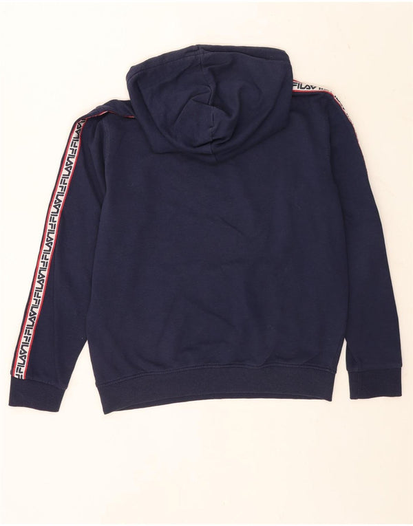 Fila Hombre Graphic Hoodie Jumper Medium Azul Marino Colorblock Algodón