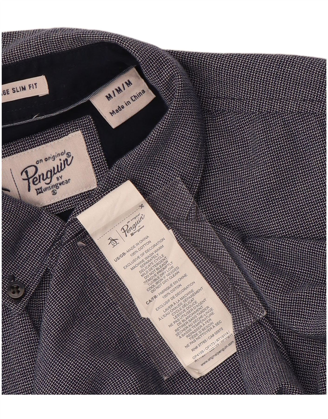 Camisa Penguin Heritage Slim Fit De Algodón Azul Medio