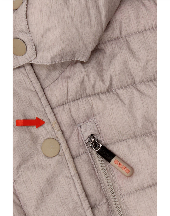 Superdry Chaqueta Acolchada Con Capucha Para Mujer UK 44 Poliéster Gris Grande