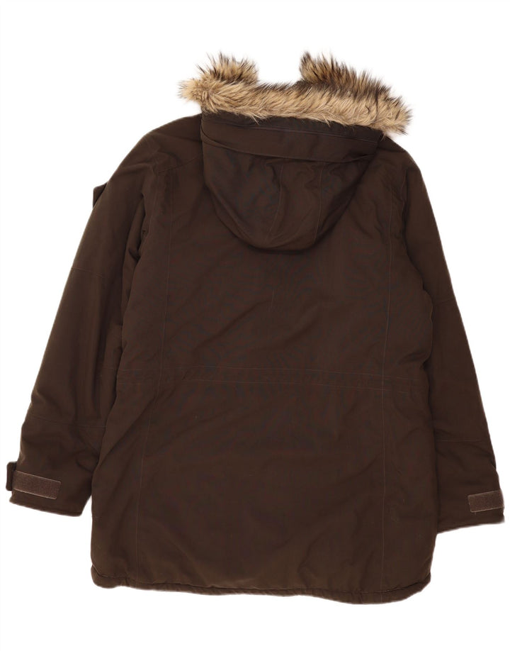 FJALL RAVEN Chaqueta parka con capucha para mujer UK 46 Large Khaki