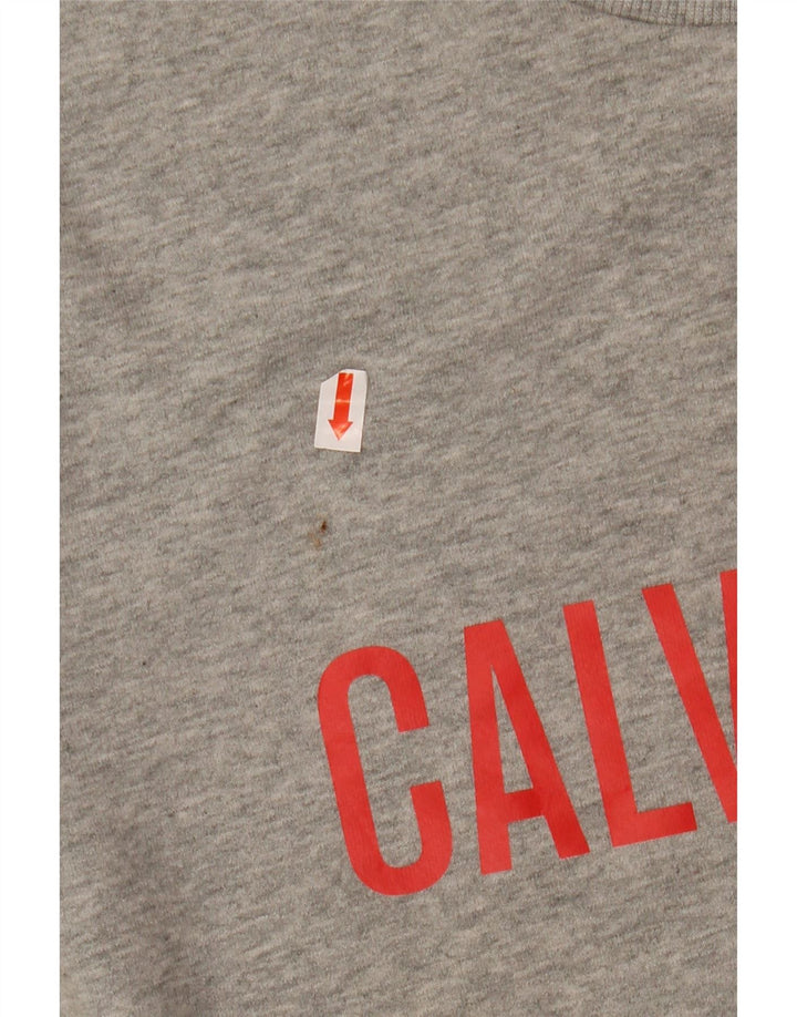 CALVIN KLEIN Hombre Sudadera Gráfica Jersey Gris Medio