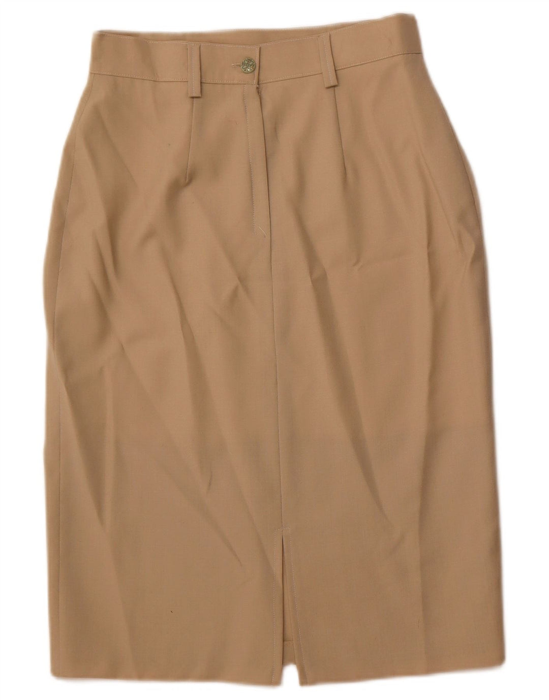 VINTAGE Falda lápiz para mujer IT 44 Mediana W28 Lana marrón