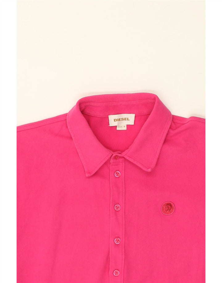 DIESEL Womens Polo shirt UK 14 Medium Pink Cotton | Vintage Diesel | Thrift | Second-Hand Diesel | Used Clothing | Messina Hembry 