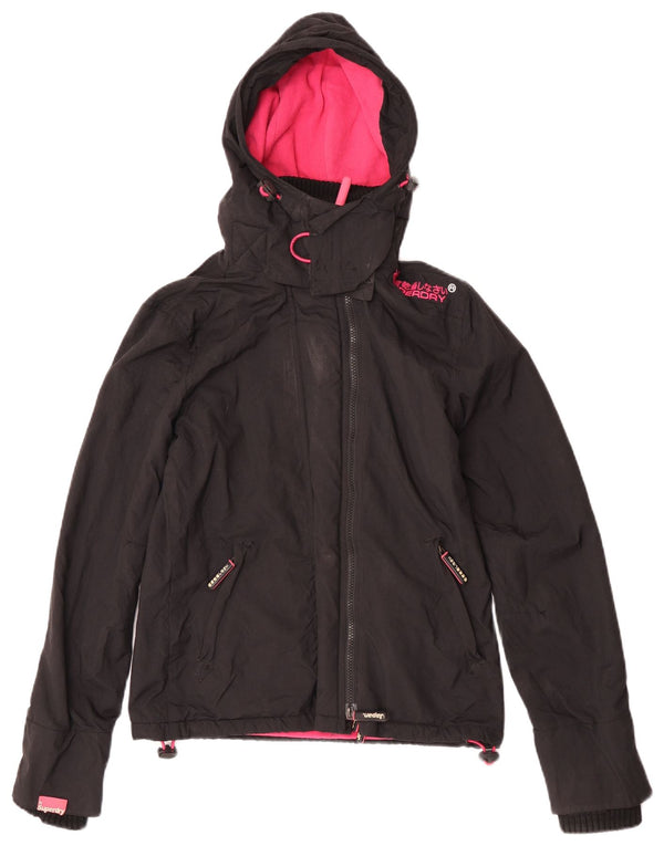 Superdry Chaqueta cortavientos con capucha Windcheater para mujer UK 6 XS Black Nylon