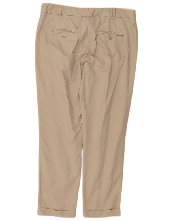 Zara Pantalón chino ajustado para mujer EU 42 Large W32 L27 Algodón beige