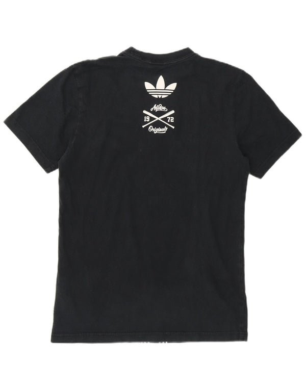 Adidas Camiseta gráfica para mujer Top UK 6 XS Algodón negro