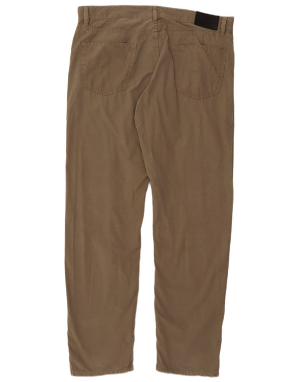 Hugo Boss Mens Montana Poplin Slim Casual Pantalones W40 L34 Algodón Caqui