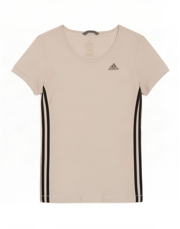 Adidas Mujer Climalite Camiseta Top UK 12 Medio Blanco Poliéster