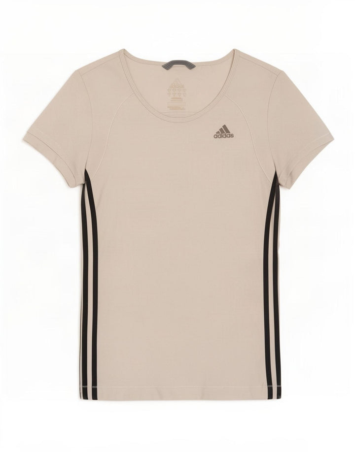 Adidas Mujer Climalite Camiseta Top UK 12 Medio Blanco Poliéster