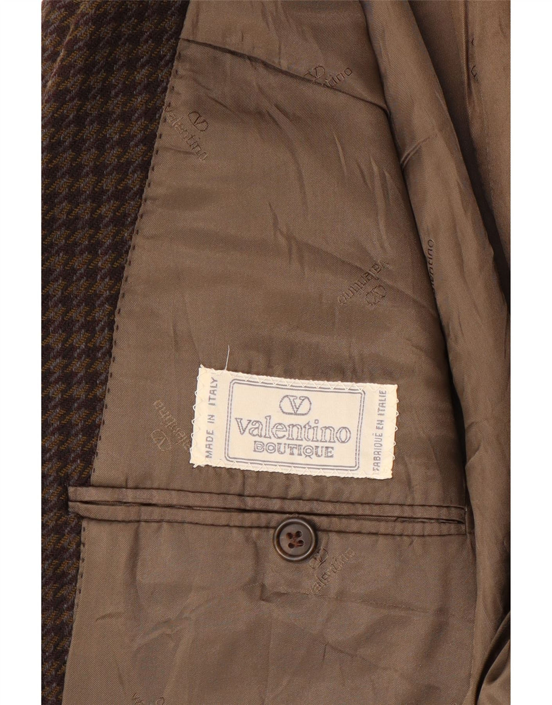 Chaqueta tipo blazer para hombre Valentino UK 38 Marrón medio Pata de gallo clásica