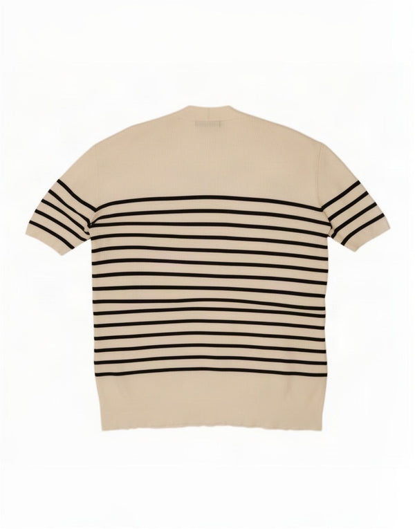 Marks & Spencer Cárdigan Largo para Mujer UK 40 XL Beige Rayas